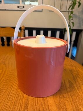 Vintage Mr Ice Bucket Orange Ice Bucket with Lid Made in the USA